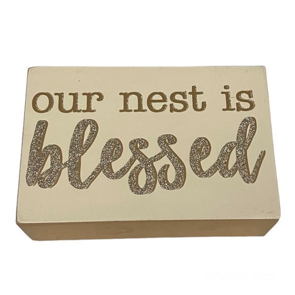 Designs by Kathy | Our Nest is Blessed | Gold Table Decor - Picture 2 of 4